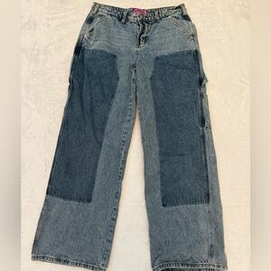 Edikted Two-Tone Flare Jeans